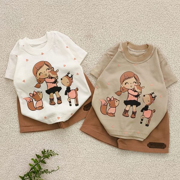 تیشرت شلوارک بچه گانه پنبه و کتان ۱۳۰۵