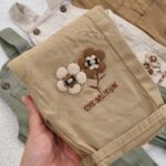 بیلر دخترانه کوتاه مدل بابونه کتان ۱۳۰۹ - Image 2