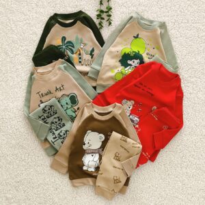 بلوز شلوار نوزادی پنبه دورو اعلا مدل آداک (۰ تا ۲۴ ماه) ۱۵۳۶