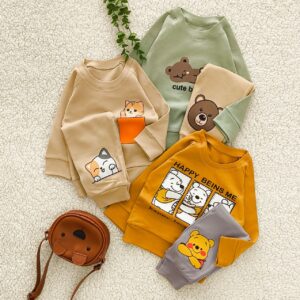 بلوز شلوار بچه گانه پاییزه پنبه دورو مدل درنا (۰ تا ۱۸ ماه) ۱۵۴۰