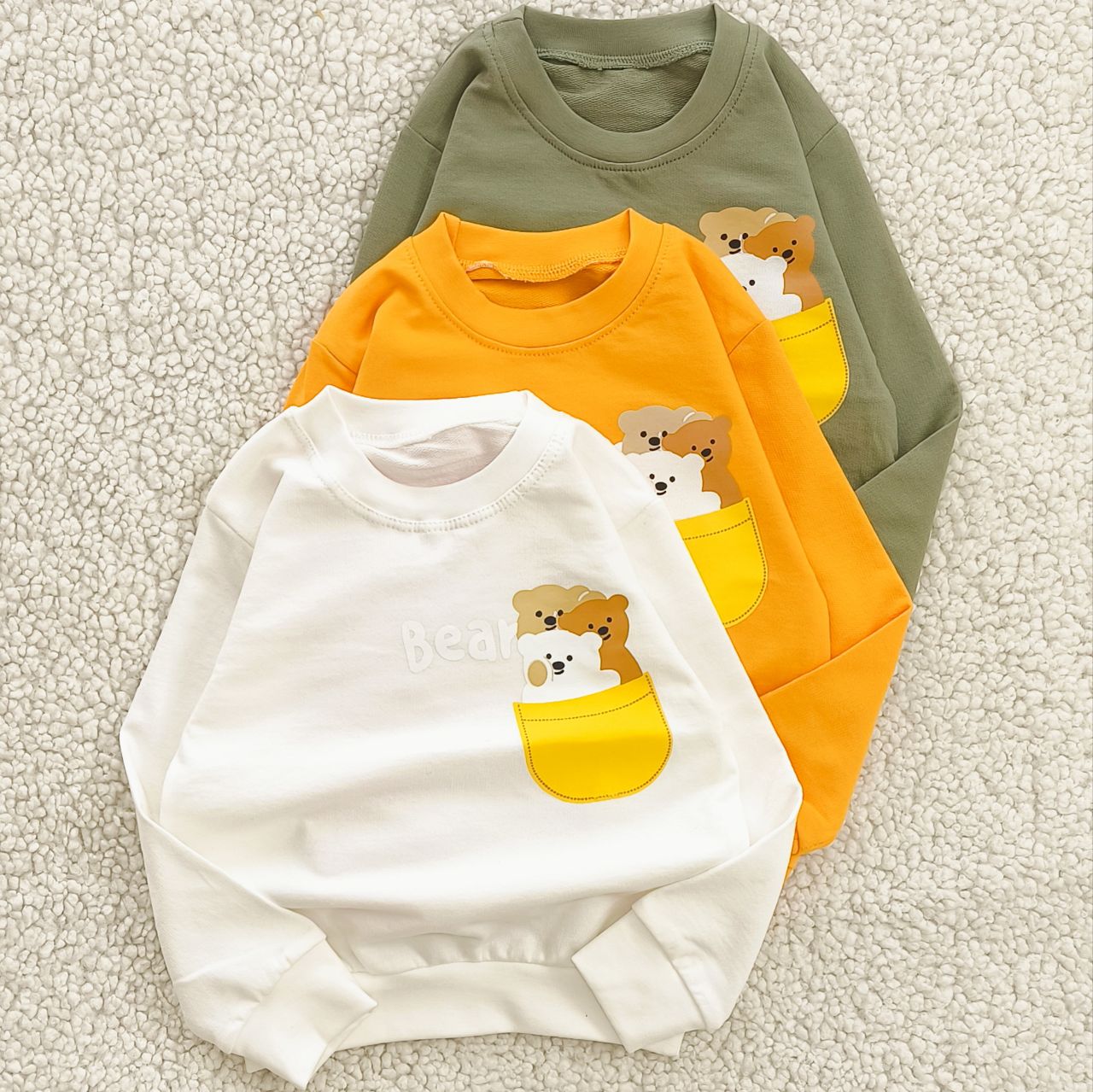 سیسمونی تربچه بلوز دورس بچه گانه مدل سه خرس (۲ تا ۳۶ ماه) جنس دورس دو نخ ۱۵۴۴