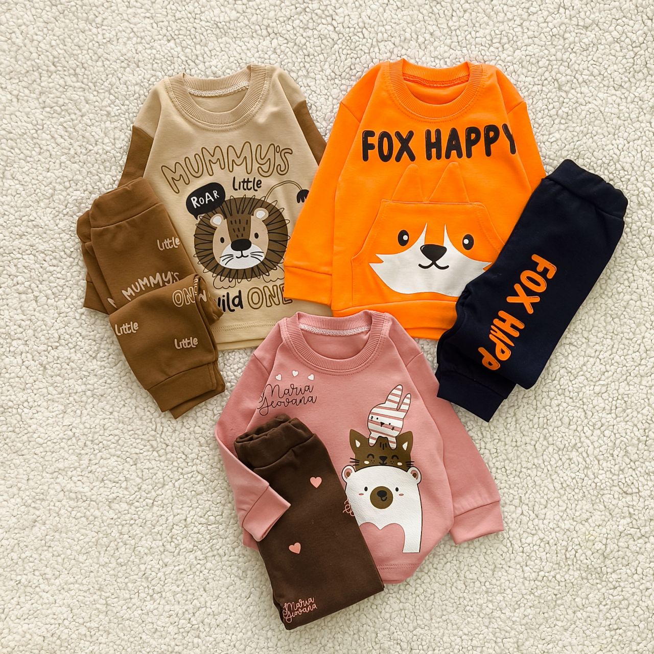 سیسمونی تربچه بلوز شلوار بچه گانه پنبه اعلا مدل باتیس (۰تا ۲۴ماه) ۱۵۴۹