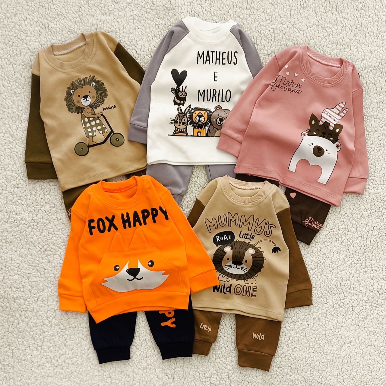 سیسمونی تربچه بلوز شلوار بچه گانه پنبه اعلا مدل باتیس (۰تا ۲۴ماه) ۱۵۴۹